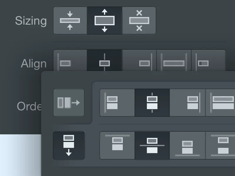 Visual Flexbox controls interface