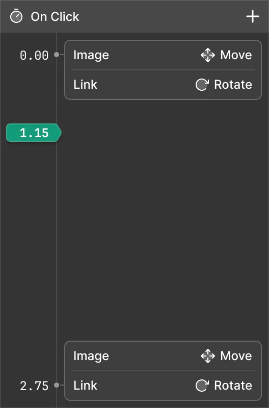 Click-triggered animations