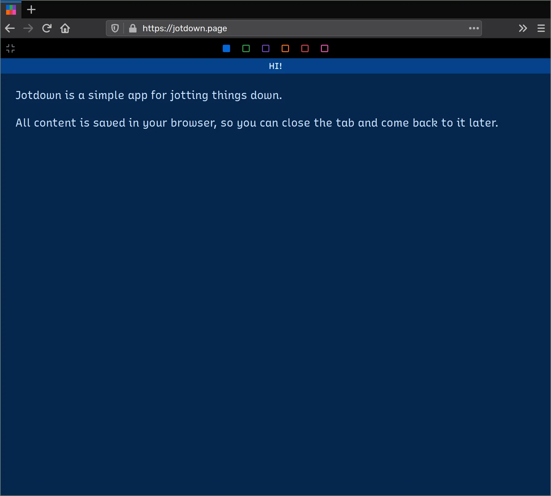 Screenshot of Jotdown